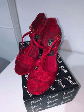 Zapatos de baile latino Reina rojos talla 38