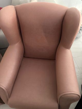 2 Sillones Individuales Rosa. Piel, Ante.
