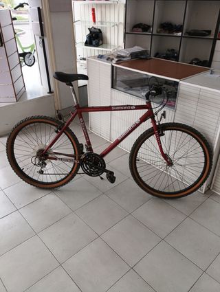 Bicicleta Montaña Roja Shimano , antigua ,aluminio