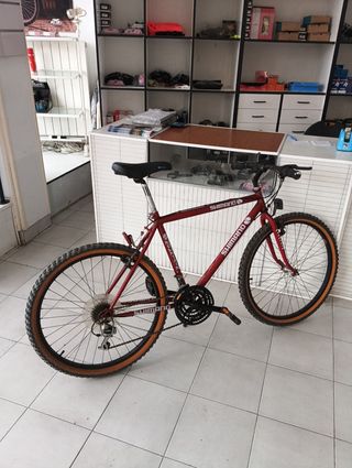 Bicicleta Montaña Roja Shimano , antigua ,aluminio
