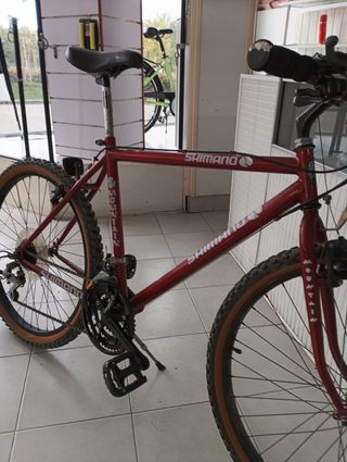 Bicicleta Montaña Roja Shimano , antigua ,aluminio
