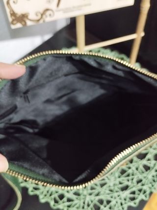 Bolso Piel Verde Tachuelas The Genuine leather 