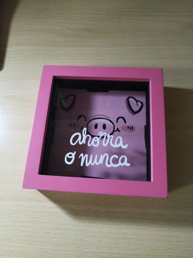 Hucha Ahorra o Nunca Rosa