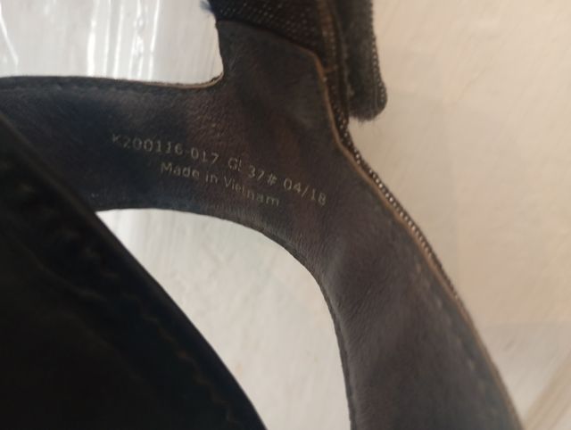 Sandalias Camper Brillantes Negro/Plata