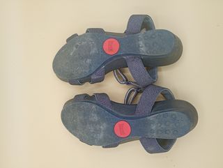 Sandalias Camper Brillantes Negro/Plata