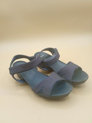 Sandalias Camper Brillantes Negro/Plata