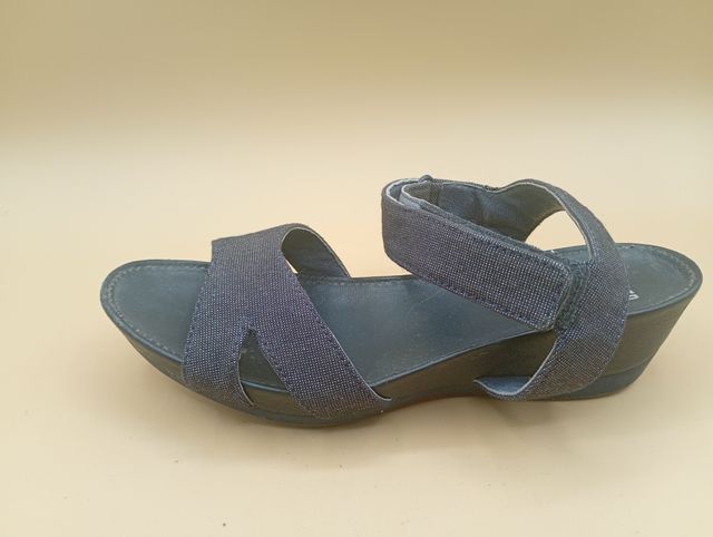 Sandalias Camper Brillantes Negro/Plata