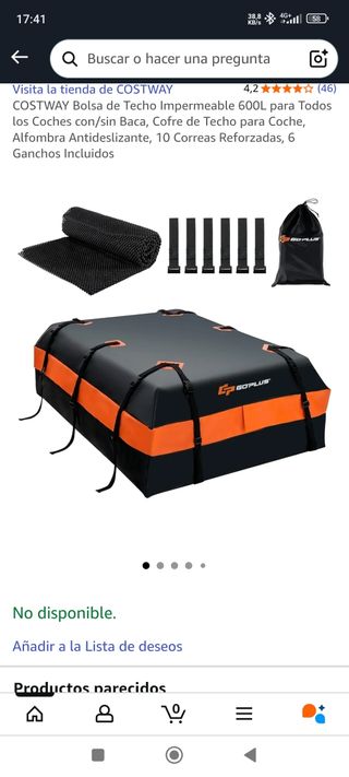 Bolsa/Baca de Techo Impermeable 600L