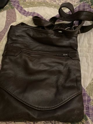 Bolso de  auténtica piel marrón