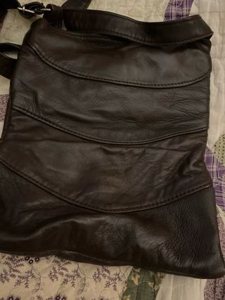 Bolso de  auténtica piel marrón