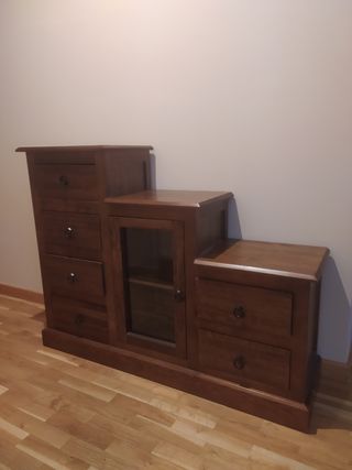 Mueble Escalera Madera Estilo Colonial