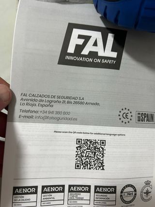 Zapatos de seguridad FAL IR10 Negro/Azul