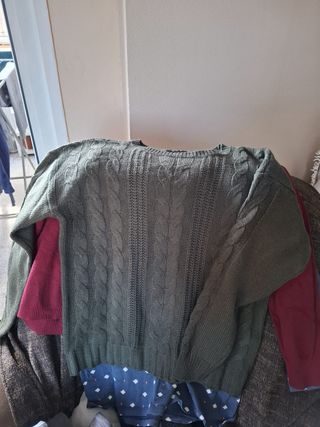 Jersey trenzado verde militar talla S