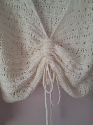 Jersey Zara Beige/Blanco Talla M