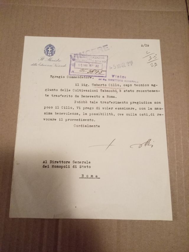 Firma Originale Giuseppe Bottai