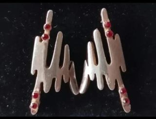 Pendientes Plata Ley Corales Rojos y Malakita