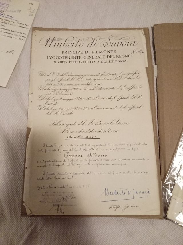 Firma originale Umberto II e S. Jacini