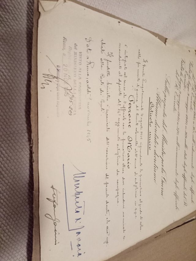 Firma originale Umberto II e S. Jacini