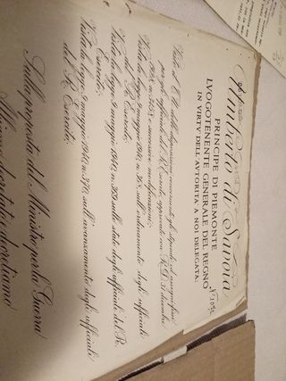 Firma originale Umberto II e S. Jacini