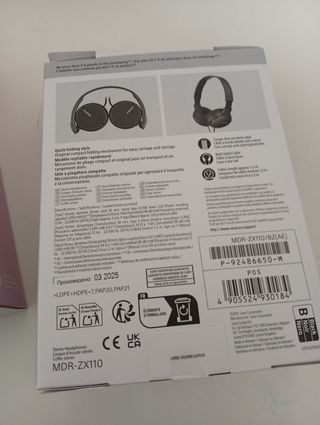 Cascos Sony MDR-ZX110 Negro/Rosa