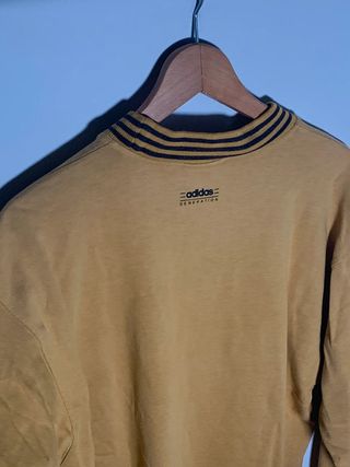 Sudadera Adidas vintage, jersey ligero amarillo