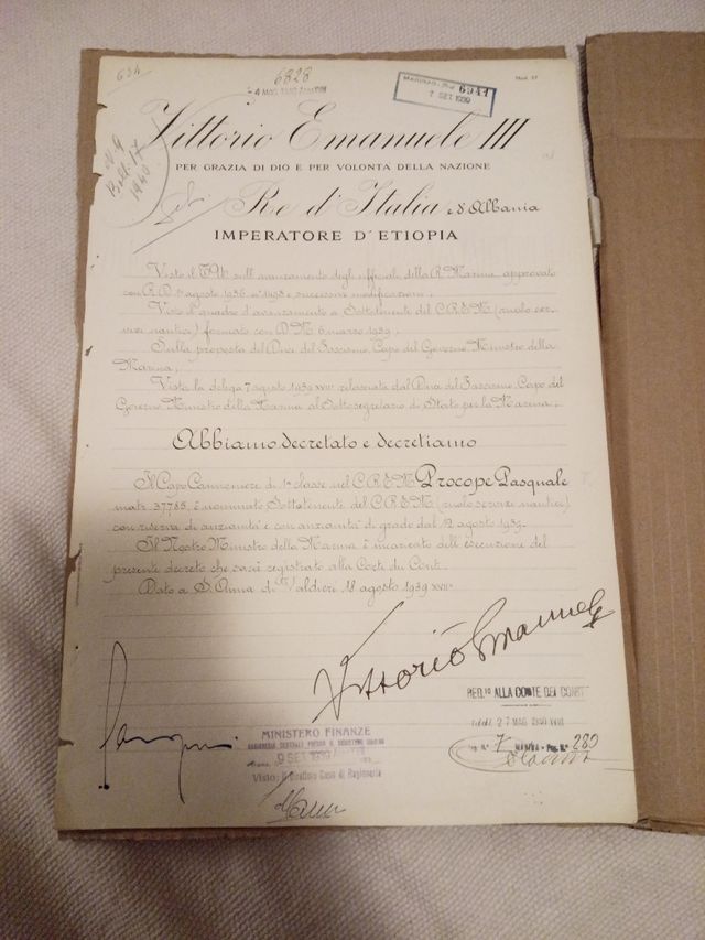 Firma originale Vittorio Emanuele III Re d'Italia