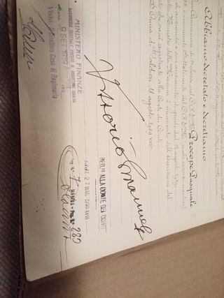 Firma originale Vittorio Emanuele III Re d'Italia