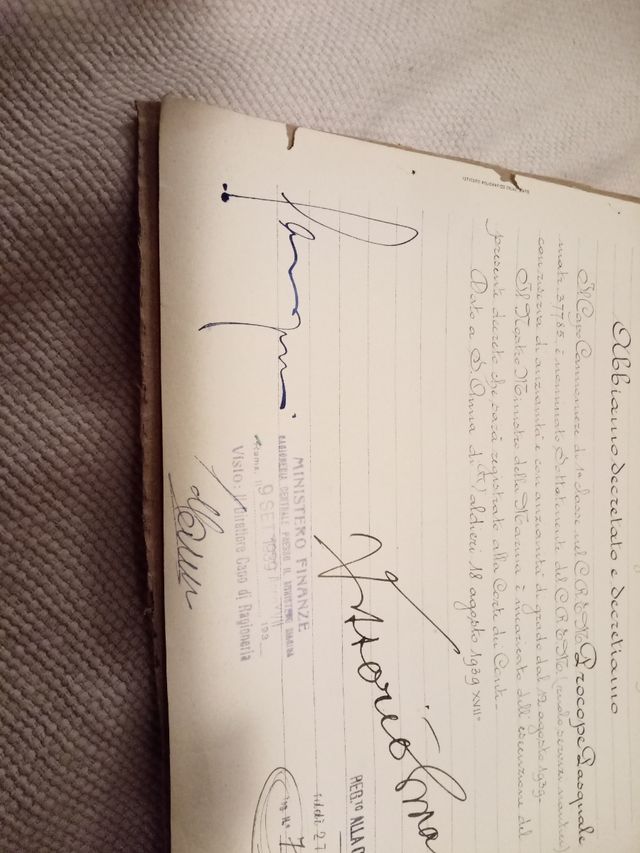 Firma originale Vittorio Emanuele III Re d'Italia