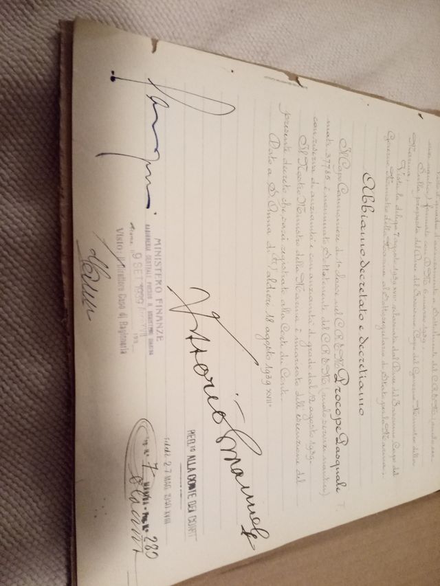 Firma originale Vittorio Emanuele III Re d'Italia
