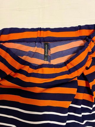 Falda pantalón de rayas azul y naranja talla S 