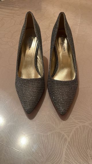 Zapatos de tacón GUAPISSIMA mujer gris/plateado