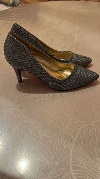 Zapatos de tacón GUAPISSIMA mujer gris/plateado