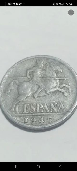 Moneda 10 céntimos España 1945