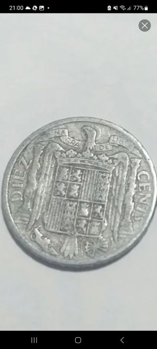 Moneda 10 céntimos España 1945