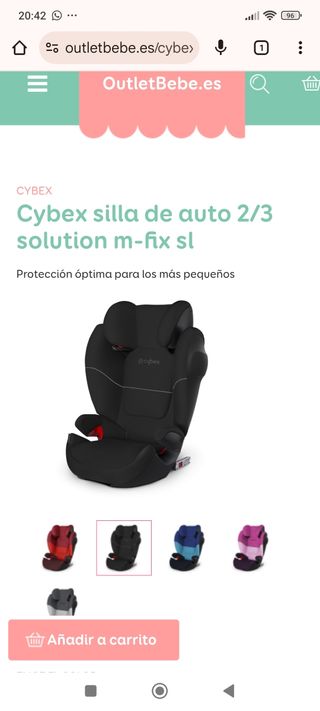 Silla coche Cybex 2/3 Isofix,3/12año. Regalo funda