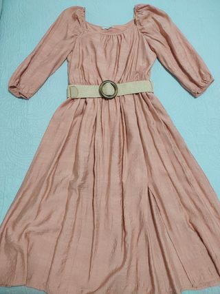 Vestido rosa maquillaje talla 38 con cinturón