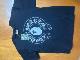 Camiseta BAPE Negra con Logo Chrome hearts
