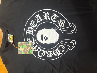 Camiseta BAPE Negra con Logo Chrome hearts