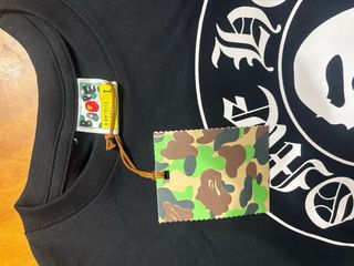 Camiseta BAPE Negra con Logo Chrome hearts