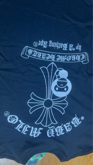 Camiseta BAPE Negra con Logo Chrome hearts