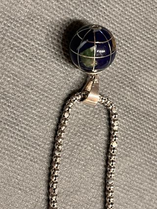 Pulsera gruesa y Bola Mundo Plata 925