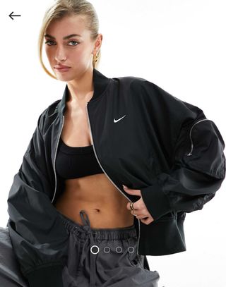 Chaqueta Bomber Nike Negra Mujer