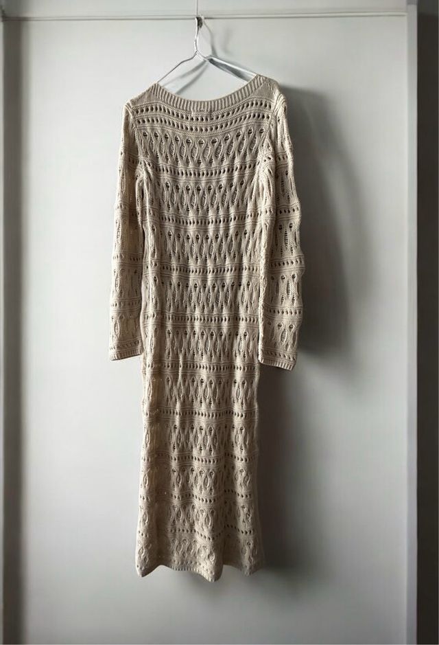 Vestido blanco midi de punto