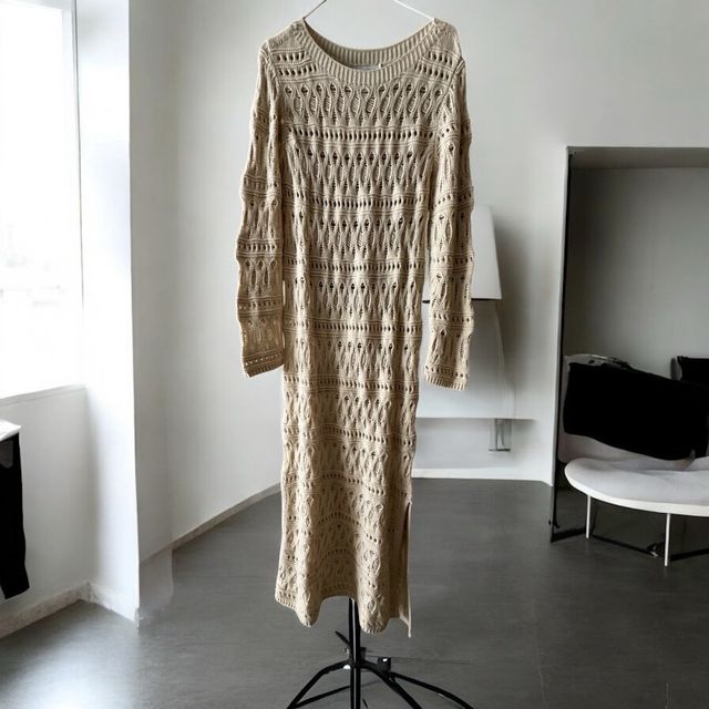 Vestido blanco midi de punto