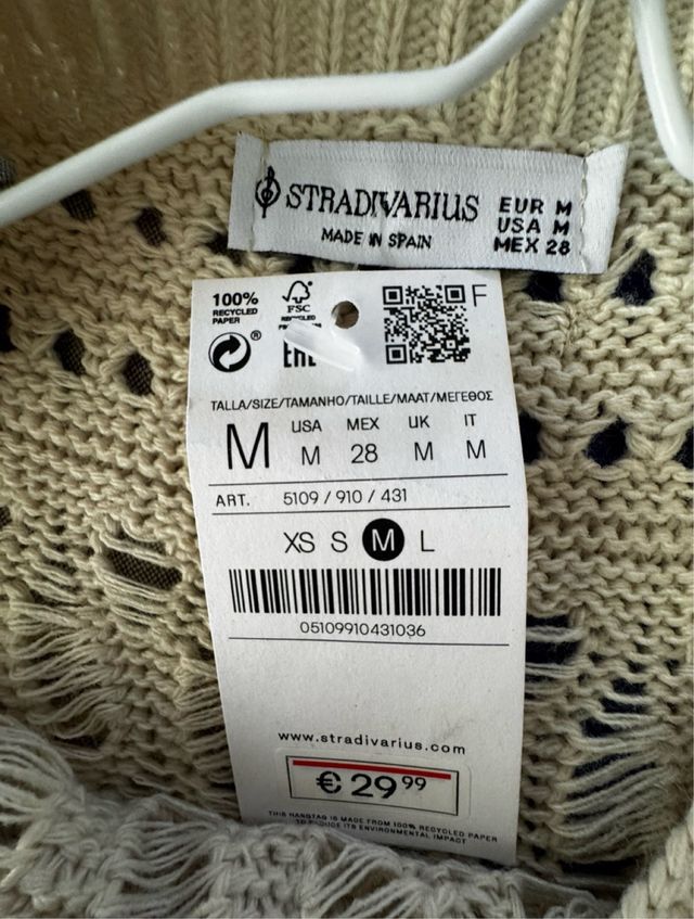 Vestido blanco midi de punto