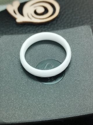 Anillo Cerámica Facherada Blanca