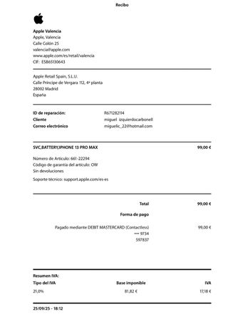 iPhone 13 Pro Max 128GB AZUL Batería 100%