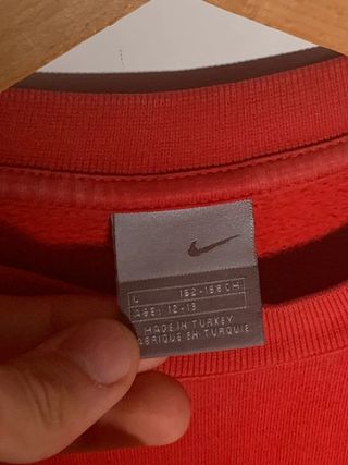 Sudadera Nike vintage, jersey retro rojo