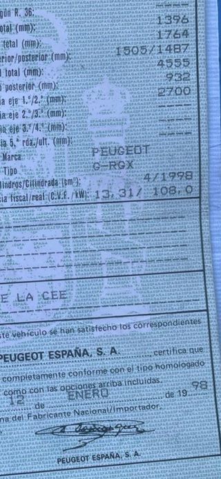 Motor Peugeot 406 2.0 Turbo Gasolina