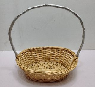 Conjunto 3 cestas mimbre y tela